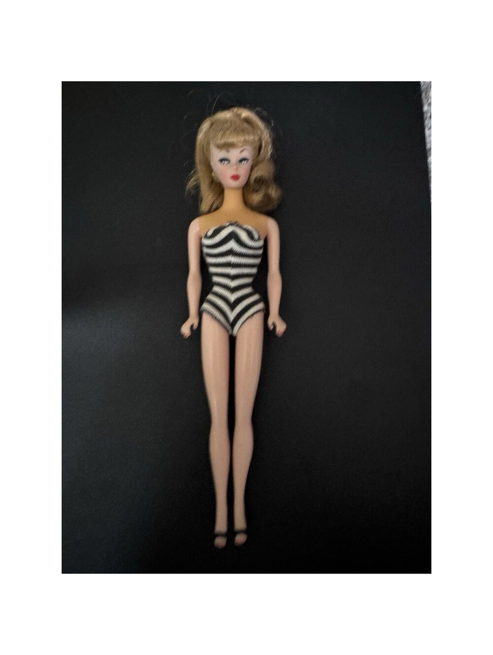 Vintage 1958 Barbie With Black And White Bathing Suit 1993 35th Anniversary